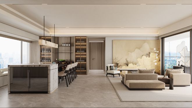 安博体育平台万丰海岸城瀚府100平豪装现楼2梯3户豪宅配比约31m层高(图13)